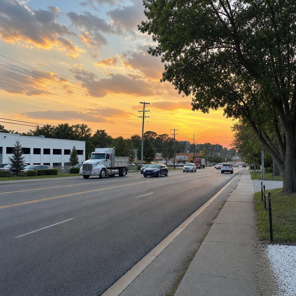 Ordinary commercial-industrial streetscape along U.S. Route 1 in Elkridge, Maryland.